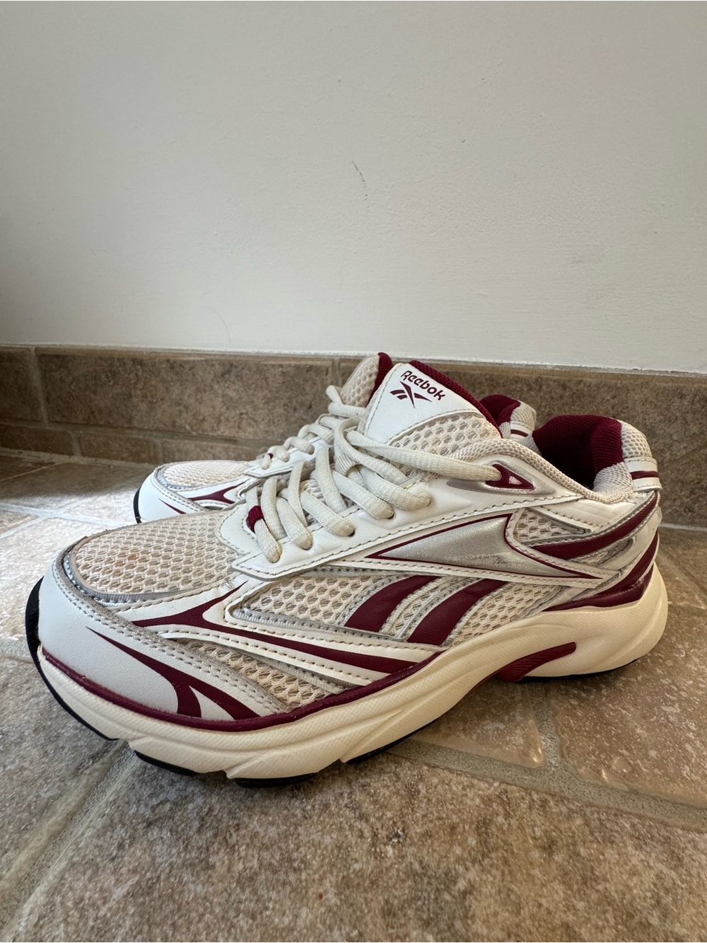 Reebok Women’s Athletic Sneakers in White and Burgundy